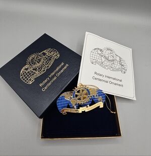 Rotary International Centennial Ornament 100 Years Christmas Holiday Box Vintage